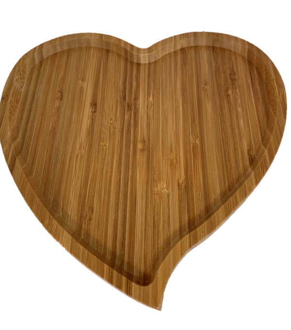 Herzplatte Bambus Holz  27x27x1,6cm (ArtikelNr.2198)