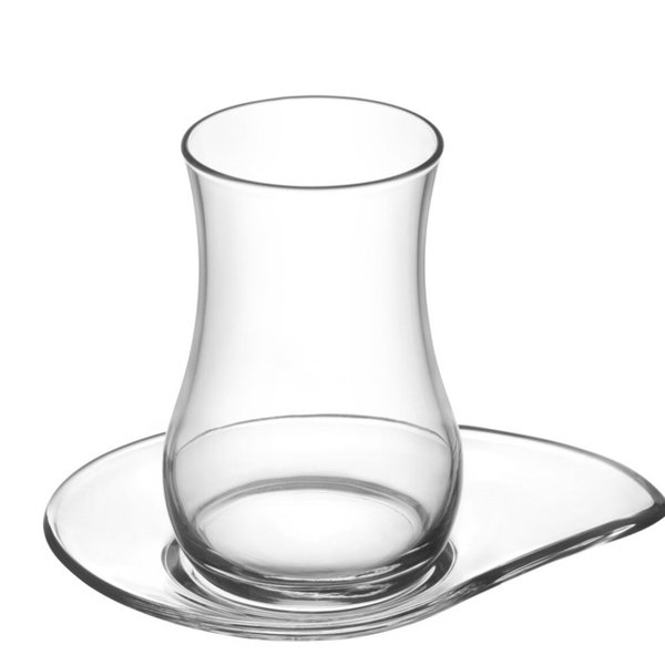 Tea glass with glass saucer 6 set 12pcs. LAV Eva (Item No.2418)