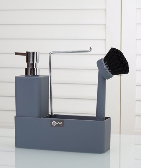 Soap dispenser set incl. rinsing brush anthracite (Item No. 2608)