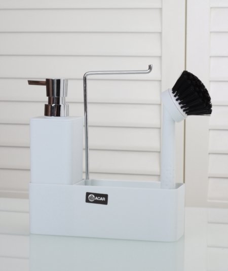 Soap dispenser set incl. rinsing brush white (Item No. 2607)