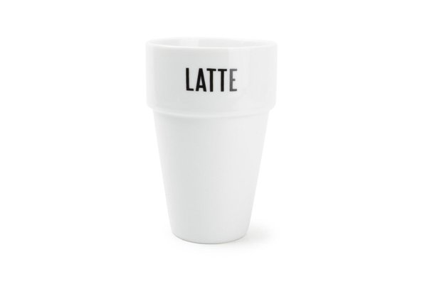 Mug without handle 0.43l set of 6 white latte (Item No.2661)
