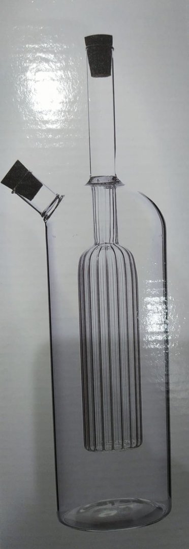 Öl- und Essigflasche 2in1 Set 1Liter D8xH33cm Diamand (ArtikelNr.2914)