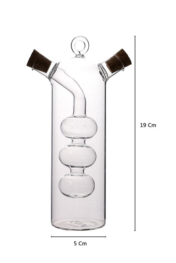 Oil and vinegar bottle 2in1 set 350ml D5xH19cm LÜX (Item No.2912)