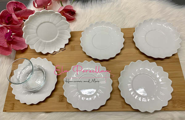 Porcelain Coasters Set of 6 D12,8xH1,6cm Papatya (Item No.2865)