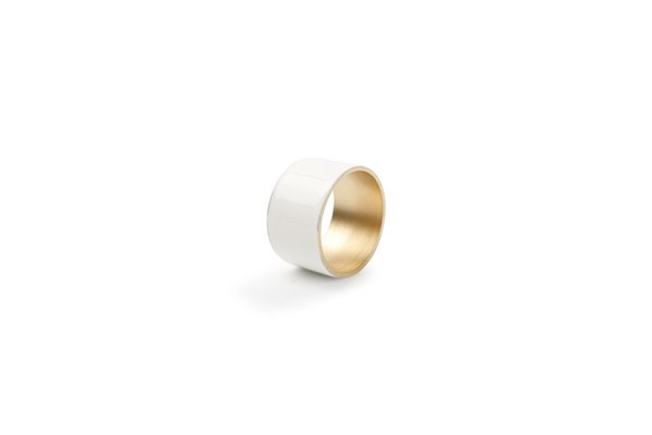 Napkin rings white/gold set of 4 Centro (Item No.3038)