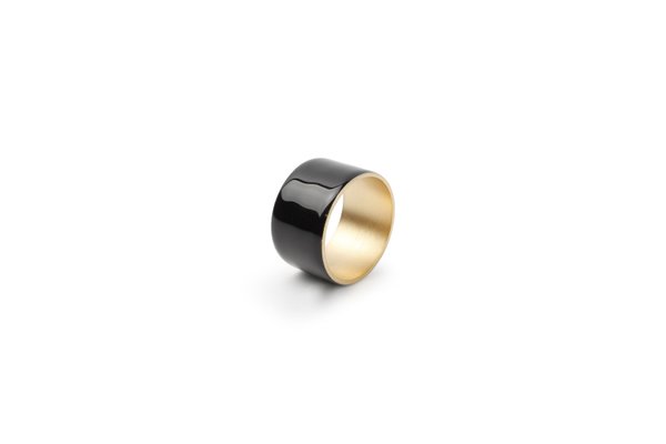 Napkin rings black/gold set of 4 Centro (Item No.3038)