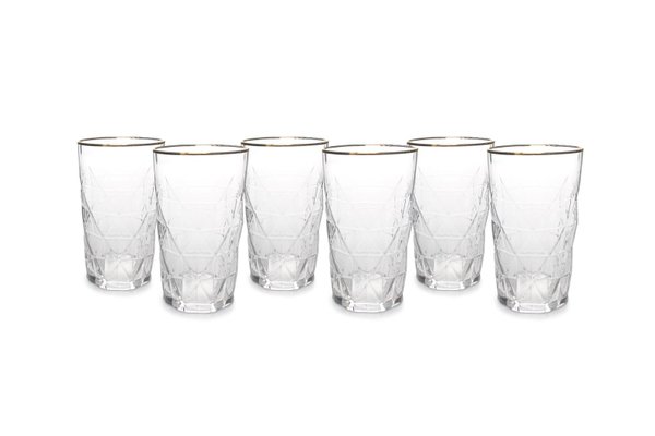 Glass 0,46l with gold. Rand set of 6 Florence (item no.3195)