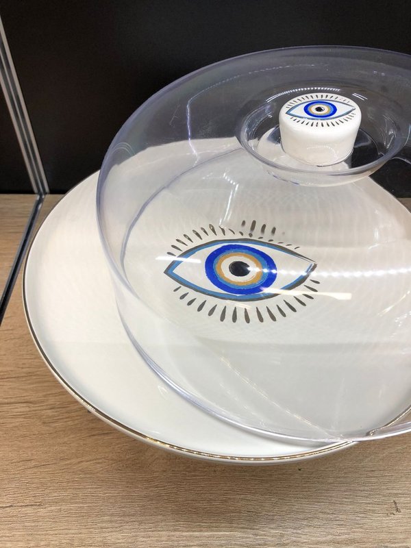 'Eye' Tortenplatte mit Haube D28cm  (ArtikelNr.3362)