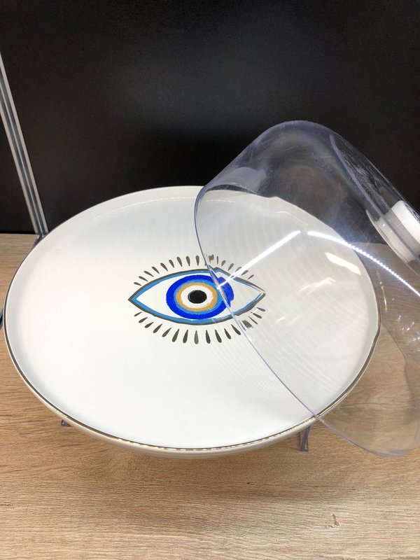 'Eye' Tortenplatte mit Haube D28cm  (ArtikelNr.3362)
