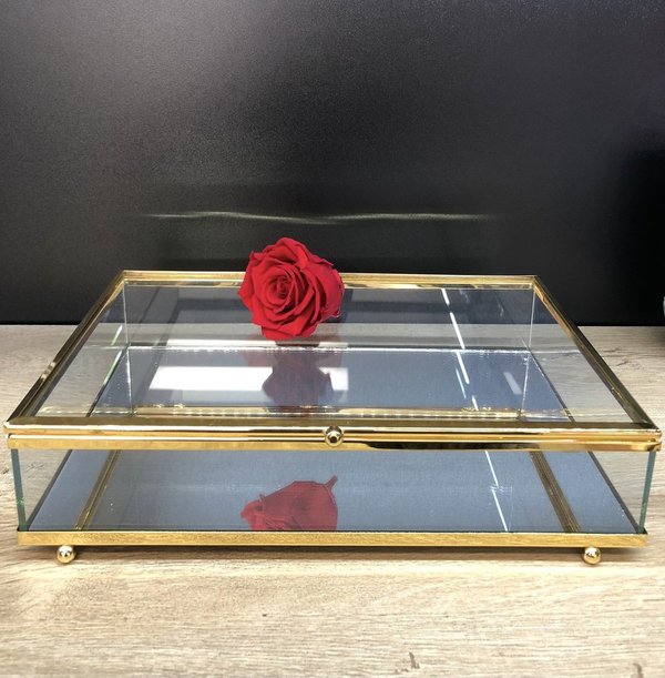 box made of glass 20x30cm gold (Item No.3394)