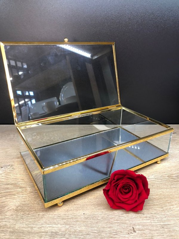 Glaskasten rechteckig gold 25x15cm (ArtikelNr.3395)