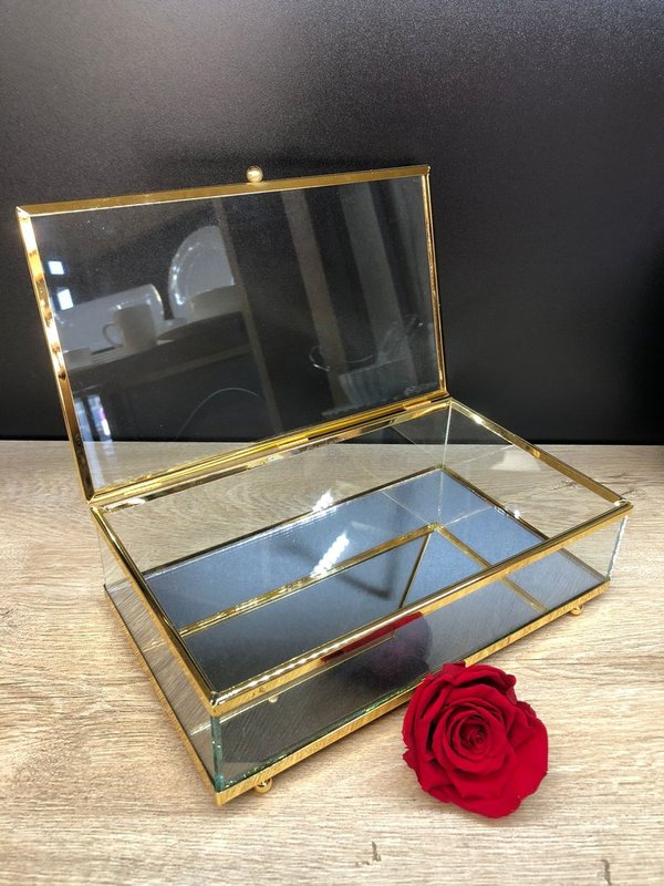 box made of glass 15x25cm gold (Item No.3395)