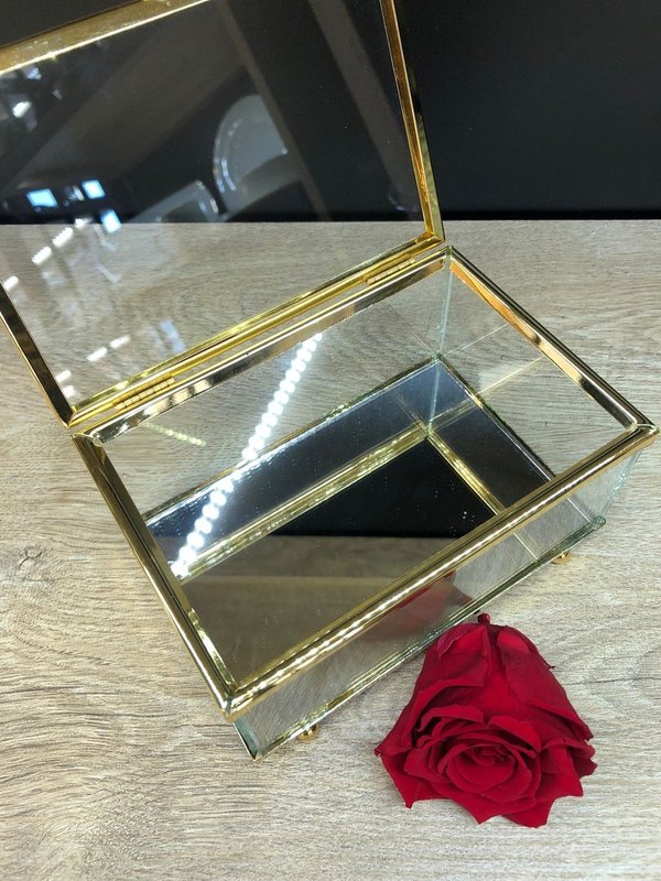 Kasten aus Glas 10x15cm gold (ArtikelNr.3396)