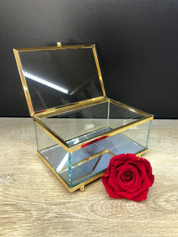 box made of glass 10x15cm gold (Item No.3396)